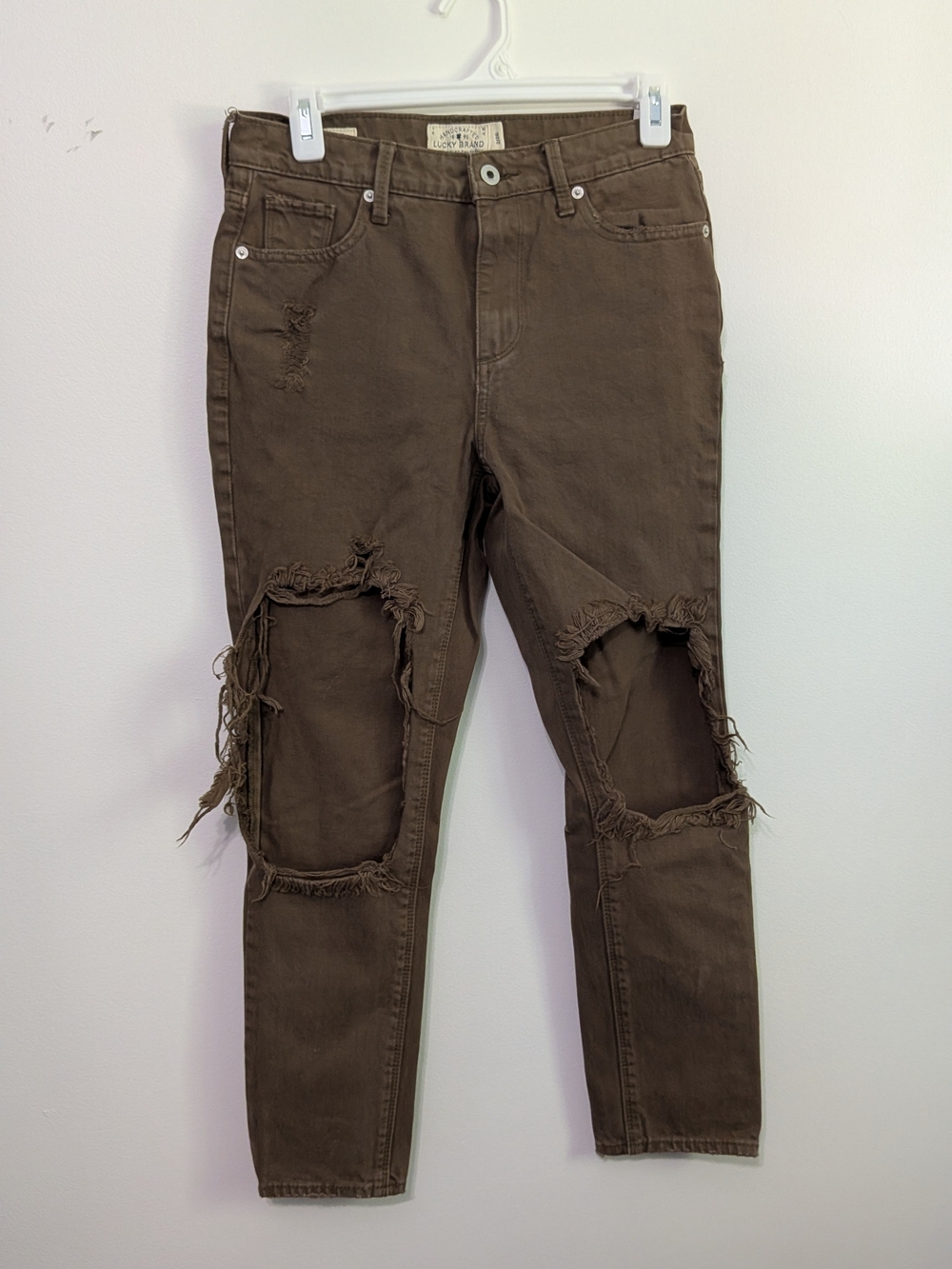 Lucky Brand Brown Distressed Ankle Cropped Jeans